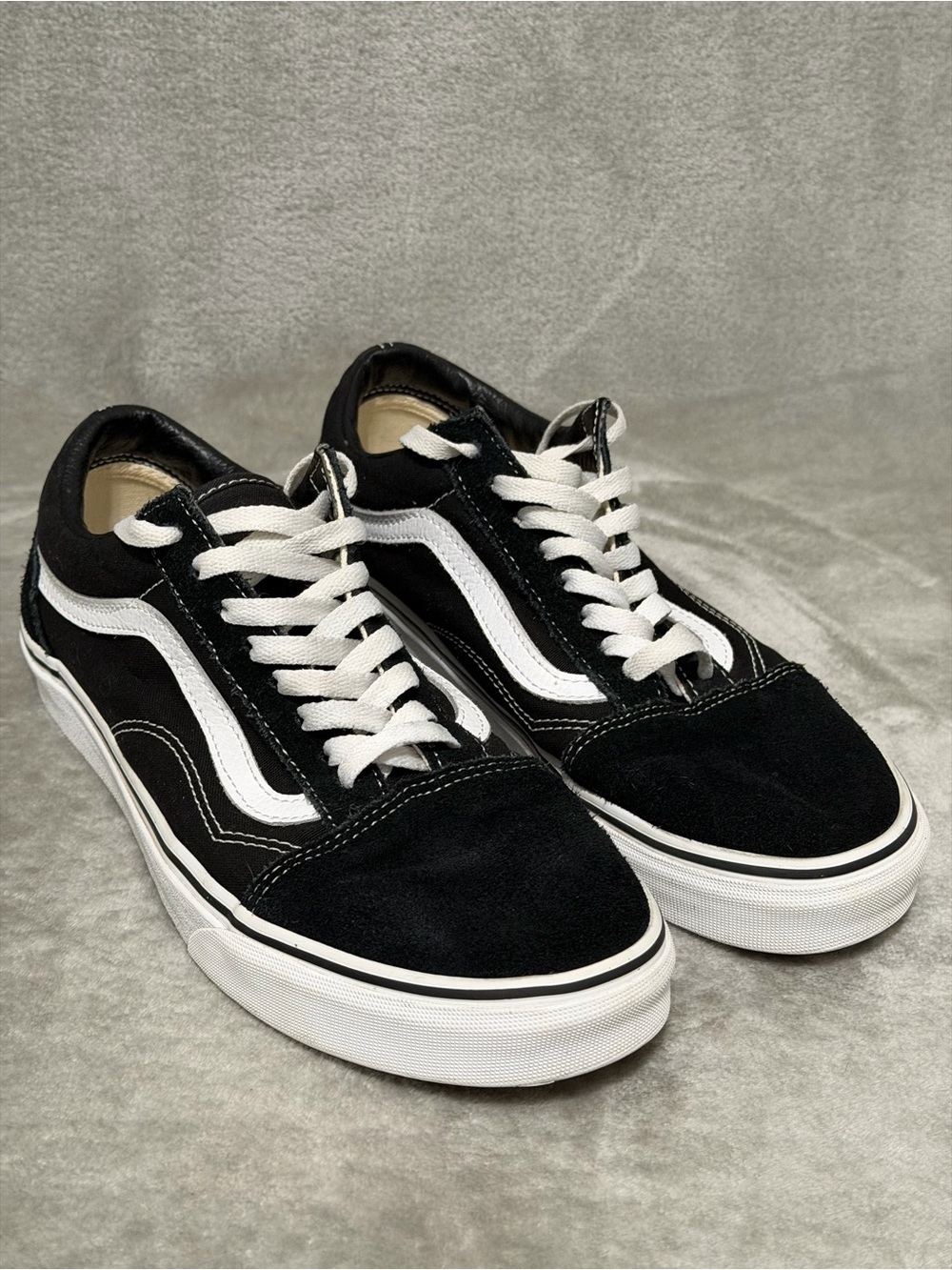 Vans Old Skool Black Canvas Suede Classic Skate Sneakers Low Top Shoes Sz 8.5